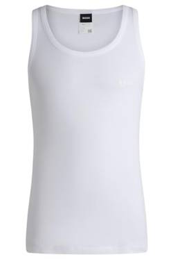 BOSS Herren Tank Top Original Unterhemd aus Bio-Baumwolle mit tonalem Logo Weiß S von BOSS