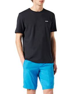 BOSS Herren Tee T-Shirt aus Stretch-Baumwolle mit Kontrast-Logo Dunkelblau M von BOSS