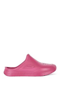 BOSS Herren Titanium-R Slid Gummierte Slipper mit Logo-Prägung Pink 46 Größe 46 von BOSS