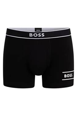 BOSS Herren Trunk 24 Logo Boxershorts aus Stretch-Baumwolle mit Logos und Streifen Schwarz S von BOSS