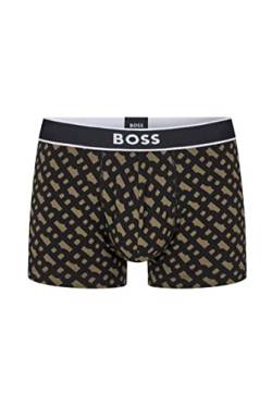 BOSS Herren Trunk 24 Print Boxershorts aus Stretch-Baumwolle mit mittlerer Bundhöhe und Print der Saison Dunkelgrün S von BOSS
