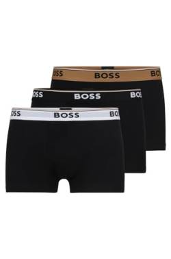 BOSS Herren Trunk 3P Power Dreier-Pack Boxershorts aus Stretch-Baumwolle mit Logo-Bund Gemustert S von BOSS