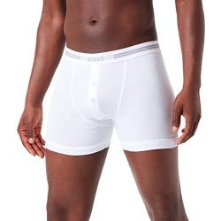 BOSS Herren Trunk BF Original Eng anliegende Boxershorts aus gestrickter Baumwolle mit Logo am Bund Weiß XL von BOSS