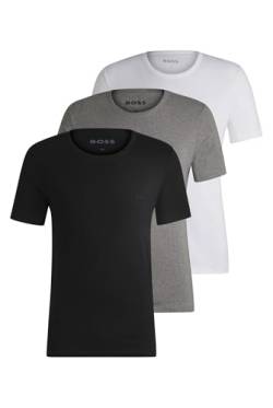 BOSS Herren Tshirt RN 3P Classic Dreier-Pack T-Shirts aus Baumwolle mit Logo-Stickerei Assorted-Pre-Pack S von BOSS