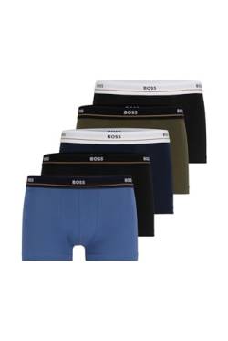 BOSS Herren Unterwäsche Unterhose Boxer Shorts Trunks Essential 5er Pack, Farbe:Mehrfarbig, Größe:2XL, Artikel:-984 Black/Black/Navy/Blue/Olive von BOSS