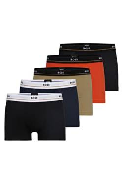 BOSS Herren Unterwäsche Unterhose Boxer Shorts Trunks Essential 5er Pack, Farbe:Mehrfarbig, Größe:L, Artikel:-970 Black/Black/Navy/Olive/orange von BOSS