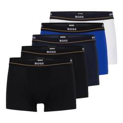 BOSS Herren Unterwäsche Unterhose Boxer Shorts Trunks Essential 5er Pack, Farbe:Mehrfarbig, Größe:L, Artikel:-982 Black/Black/Navy/Blue/White von BOSS