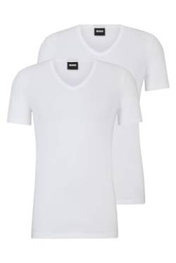 BOSS Herren V-Neck T-Shirt, 2er Pack Modern, White, XL von BOSS