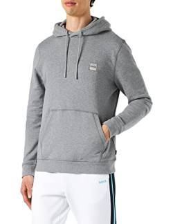 BOSS Herren Wetalk Hoodie aus Baumwoll-Terry mit Logo-Aufnäher Hellgrau S von BOSS