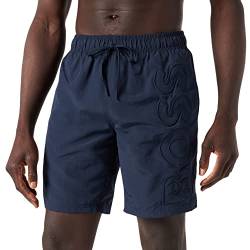 BOSS Herren Whale Schnell trocknende Badeshorts mit 3D-Logo-Stickerei Dunkelblau L von BOSS