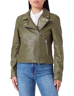BOSS Women's C_Saleli3 Leather-Jacket, Dark Green303, 36 von BOSS
