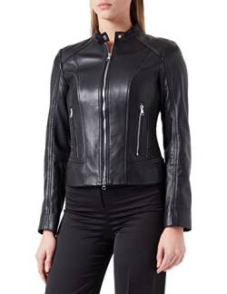 BOSS Women's C_Samoka Leather_Jacket, Black1, 44 von BOSS