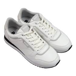 BOSS Herren Sneaker Freizeitschuh Schnürschuh Turnschuh Halbschuh Kai Runn ltpf, Farbe:Weiß, Schuhgröße:EUR 41, Artikel:-100 White von BOSS