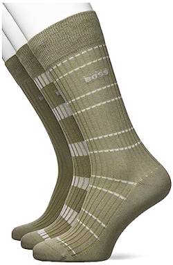 BOSS Men's 3P RS Fine Rib CC Regular Socks, Light/Pastel Green336, 43-46 von BOSS