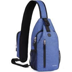 BOSTANTEN Brusttasche Herren, Leichte Sling Bag Damen Schulterrucksack Crossbody Bag Multipurpose Daypack für Reise Wanderreisen Outdoor,See blau von BOSTANTEN
