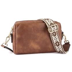 BOSTANTEN Damen Crossbody Bag mit verstellbarem Farbigem Riemen, Damen Umhängetasche aus PU Leder, Schultertasche für Frauen von BOSTANTEN