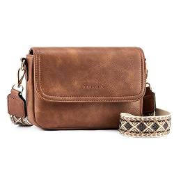 BOSTANTEN Damen Crossbody Bag mit verstellbarem Farbigem Riemen, Damen Umhängetasche aus PU Leder, Schultertasche für Frauen von BOSTANTEN