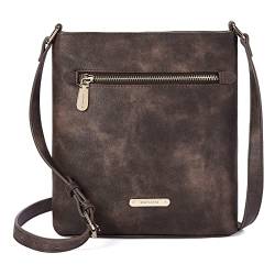 BOSTANTEN Umhängetasche Damen Mittelgroß, PU Leder Crossbody Schultertasche, Umhänge Tasche Handtasche Damen Umhängetasche Elegant Kaffee von BOSTANTEN