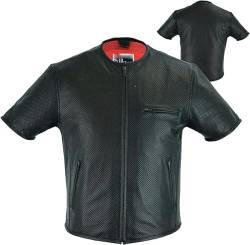 BOSmoto Herren Lederweste, Bikerweste, Lederkutte, Rindleder, Clubweste, Leather veste (XXXXXL) von BOSmoto