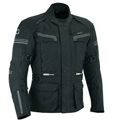 BOSmoto Motorradjacke Herren Mit Protektoren Textil Wasserdicht Winddicht Silber Grau (L) von BOSmoto