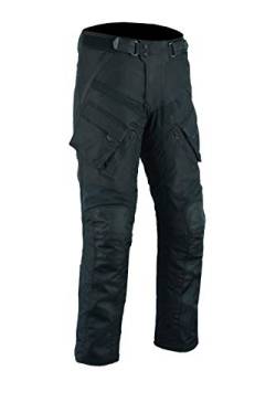 BOSmoto Sportliche Motorrad Hose Mit Protektoren, wasserdicht, Motorradhose mit Oberschenkeltaschen (M, Schwarz-6566) von BOSmoto