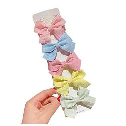 5 STÜCK Kleinkind Kinder Baby Mädchen Bunte Bowknot Haarnadel Haarspange Zubehör Schlauchschal Damen (B, One Size) von BOTCAM