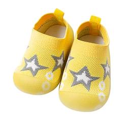 BOTCAM Baby Sneaker Socken Neugeborenes Baby Mädchen Schuhe Erste Niedlichen Cartoon Socken Schuhe Antirutsch Schuhe Prewalker Sneaker Halbschuhe Mädchen 26 (Yellow, 22 Toddler) von BOTCAM