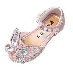 BOTCAM Baby Sommer Schuhe Kleid Leistung Tanzschuhe Strass Cartoon Schmetterling Form Pailletten Perle Hakenschlaufe Sandale (Pink, 31 Little Child) von BOTCAM