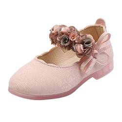 BOTCAM Babyschuhe Gestrickt Sandalen Blumen Tanz Schuhe Kinder Baby Mädchen Säuglingsbaby Schuhe Sneaker Mit Dicker Sohle (Pink, 28 Little Kids) von BOTCAM