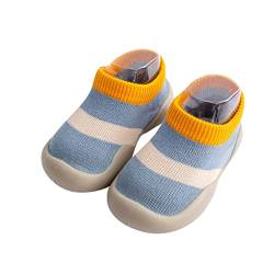 BOTCAM Babyschuhe Taufe Junge Socken Schuhe Kleinkind Fleece WarmThe Floor Socken Rutschfeste Prewalker Schuhe Schuhe Kinder Mädchen 24 (Blue, 20 Infant) von BOTCAM