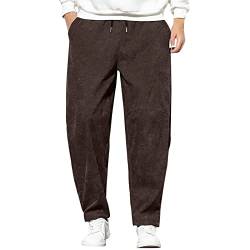 BOTCAM Cordhose Herren Lang Corduroy, Sporthose Atmungsaktiv Arbeitshosen Herren Jogginghose Polyester Atmungsaktiv Freizeithose mit Taschen Drawstring Gummibund - Regular Fit Alltagskleidung M-5XL von BOTCAM