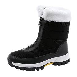 BOTCAM Damen Halbhoch Schneestiefel Mit ReißVerschluss Warm GefüTterte Plus Samt Winterschuhe Mit Wasserdichtem Und Rutschfesten Sohlen Geeignet Thermostiefel FüR Die Schneesaison Im Winter von BOTCAM