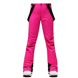 BOTCAM Frauen Ski Snow Hosen Wind wasserdicht thermowandern Latzhose Hose Damen Elefant (Hot Pink, S) von BOTCAM