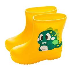 BOTCAM Gummistiefel Regen Regen Kleinkind Mädchen Kinder Cartoon Jungen Schuhe Wasserdichte Baby Babyschuhe Schneeboot Kinder (1-Yellow, 21 Infant) von BOTCAM