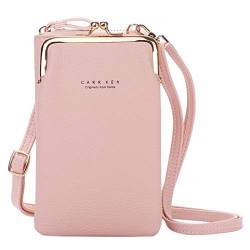 BOTCAM Handy-Slot-Verstellbarer Gurt Card Large Frauen Tasche Brieftasche Botschaftertasche Umhängetaschen Für Damen Nylon (Pink, One Size) von BOTCAM