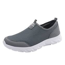 BOTCAM Herren Sneaker Mit Ohne Schnürsenkel - Lässige Fliegennetz Atmungsaktive Straßenlaufschuhe - Outdoor Running Jogging Trekking Walkingschuhe - Sommer Slip On Einfarbige Freizeitschuhe von BOTCAM