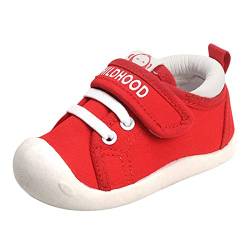 BOTCAM Kinderschuhe Klettverschluss Säuglingsturnschuhe Rutschfeste Mesh-Erste 6 9 12 18 24 Monate Baby Sneaker Klett (Red, 22 Infant) von BOTCAM