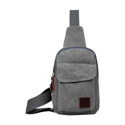 BOTCAM Männer Taille Pack Leinwand Brust Tasche Koreanische männer Tasche Casual Kleinen Rucksack Schulter Tasche Multifunktionale Sport Umhängetasche Umhängetaschen Herren Laptop 17 (Grey, One Size) von BOTCAM