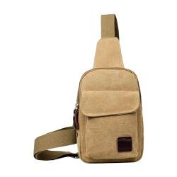 BOTCAM Männer Taille Pack Leinwand Brust Tasche Koreanische männer Tasche Casual Kleinen Rucksack Schulter Tasche Multifunktionale Sport Umhängetasche Umhängetaschen Herren Laptop 17 (Khaki, One Size) von BOTCAM