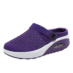 BOTCAM S Damen Schuhe Sommer Dicke Untere Luftkissen Lässige Sportschuhe Damenschuhe Weite H Slipper (Purple, 41) von BOTCAM