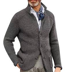 BOTCAM Sakko Herren Sportlich Stretch Anzug Freizeitanzug Regular Fit Männer Langarm Anzugjacke Regular Fit Sakkos-Anzugjacken -Jacke Vintage Für Party Geeignet Party (Z0918_C-Grey, XL) von BOTCAM