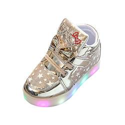 BOTCAM Schuhe 25 Baby Fashion- Star Luminous Kinder beiläufige Bunte leichte Schuhe Schuhe Damen Sneaker (Gold, 25) von BOTCAM