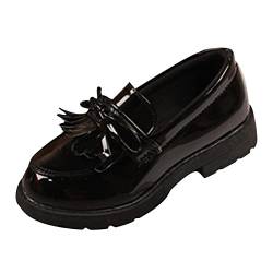 BOTCAM Sneaker Socken Kleinkind Junge Bow Schule Kleid Schuhe für Mädchen Sneaker Hoch Kinder Junge (Black, 32) von BOTCAM