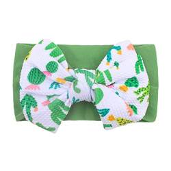 Baby Mädchen Kopfbedeckung Haarband 1PC Druck Kinderschleife Frisband Stretch Kinder Haarzubehör Haarband Mit (Green, One Size) von BOTCAM