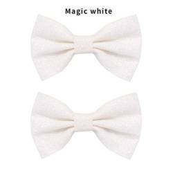 Baby Säugling BlingBling Kleinkinderschleifen Haare Mädchen Accessoires Haare solide 1paar Kinder Haarzubehör Haare Flechten (White, One Size) von BOTCAM