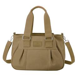 Bag Travel Duffle Bag Carry On Bag Große Reisetasche Taschen Damen Schultertasche (Khaki, One Size) von BOTCAM