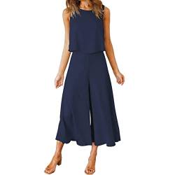 Damen Loose Jumpsuit Baggy Playsuit Ärmellos Elegant Damen Trägerhose Overalls Ärmellose Strampler Playsuit Elegant Lose Overall 2023 Damen Latzhose Arbeitshose Trägerhose Playsuit von BOTCAM