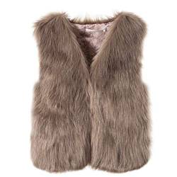 Damen Winter Warm Faux Pelz Weste Mantel Kurz Jacke Fellweste Frauen Pelzweste Weste Fell kunstfell Weste Weich Bequem Ärmellos Winterjacke Parka Fell Mäntel Tops V-Ausschnitt Plüschweste von BOTCAM