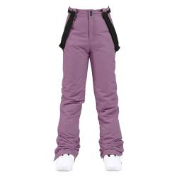 Damen wasserdichte, Winter Skihose mit Verstellbaren Trägern Overall Winddichte Schneehose Frauen Softshellhose Outdoor Warme Skihose Winterhose Thermohose Snowboardhose Wanderhose von BOTCAM