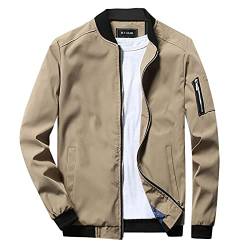 Herren Leicht Bomberjacke Freizeit DüNn üBergangsjacke Herbst Fliegerjacke Winddicht Pilotenjacke Atmungsaktiv Outdoor MäNner Blouson Mit Zip-Taschen Sportjacke Windbreaker Herrenjacke Freizeitjacke von BOTCAM